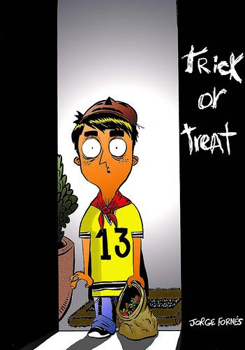 Cartoon: trick or treat (medium) by Jorge Fornes tagged illustration