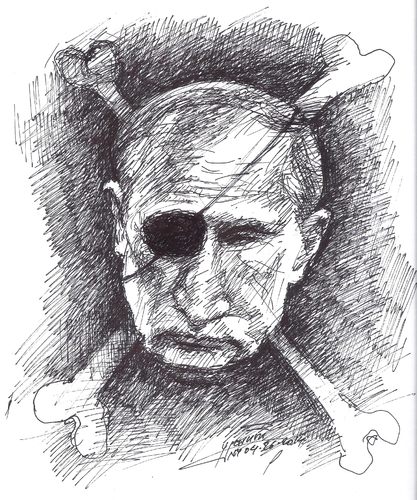 Cartoon: ATTENTION! BE AWARE OF PIRATES! (medium) by ylli haruni tagged ukraine,war,russia,crises,crimea,putin,vladimir