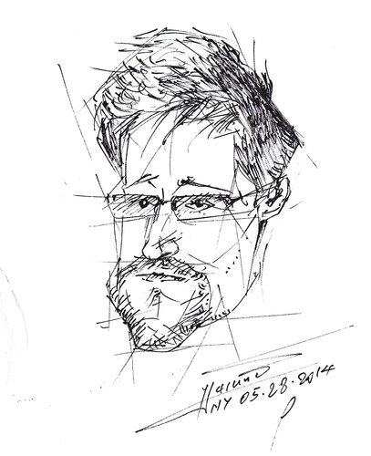 Cartoon: Edward Snowden (medium) by ylli haruni tagged edward,snowden,cia