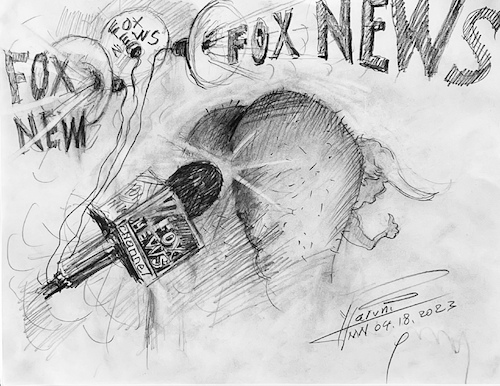 Cartoon: Fox News from the Source (medium) by ylli haruni tagged fax,news,channel,trump,disgrace