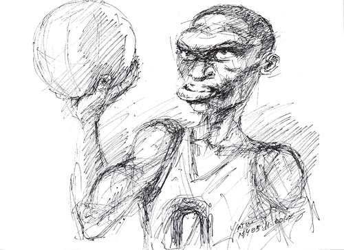 Cartoon: Russell Eastbrook (medium) by ylli haruni tagged nba,thunder,city,oklahoma,player,basketball,professional,american,jr,westbrook,russell