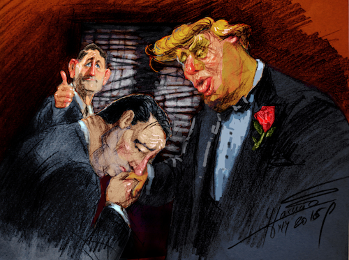 Cartoon: T Cruz Back to Big Orange Daddy (medium) by ylli haruni tagged ted,cruz,donald,trump,president,usa