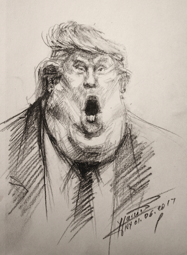 Cartoon: Trump - Fire and Fury (medium) by ylli haruni tagged trump,donald,fire,and,fury,president,usa