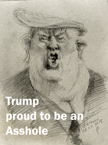 Cartoon: Trump (medium) by ylli haruni tagged donald,trump,asshole,president,pervert
