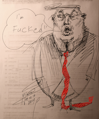 Cartoon: Trump the Moron in Chief (medium) by ylli haruni tagged trump,donald,moron,president,usa,pussy,grabber
