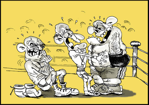Cartoon: boxers (medium) by hakanipek tagged box