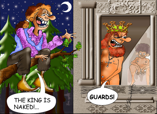 Cartoon: the king is naked (medium) by hakanipek tagged king,the,naked,love,making,peeper