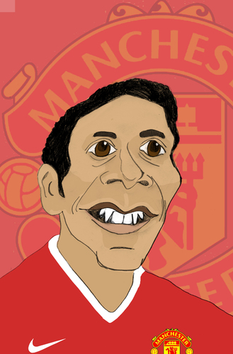 Cartoon: Rio Ferdinand (medium) by Liam tagged football,england,sports,manu,manchester,united,premier,league