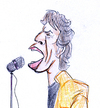 Cartoon: Mick Jagger (small) by Liam tagged mick jagger rock musik rolling stones keith richards music singing star idol bühne mikro