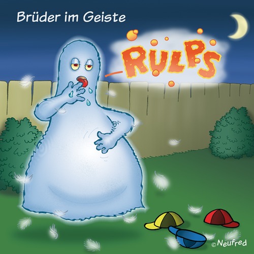 Cartoon: Brüder im geiste (medium) by neufred tagged alfred,neuwald,illustrator,aachen,brüder,menschenfresser,enten,barks,donald,duck,tick,trick,track,mütze,festtagsschmaus,mond,kanibale