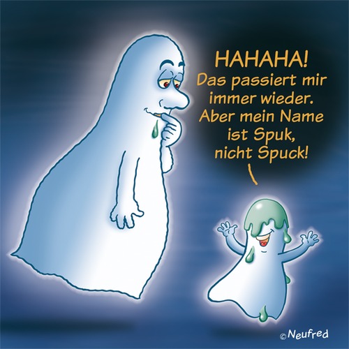Cartoon: Geistreiches (medium) by neufred tagged lachen,eklig,spucken,spuken,gespenster,geister