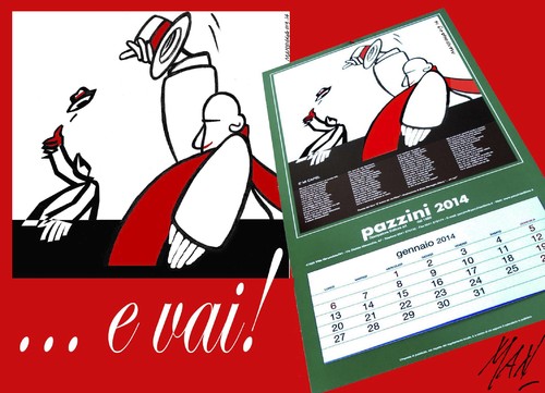 Cartoon: 2014 evviva (medium) by Enzo Maneglia Man tagged fighillearte,maneglia,2014,pazzini,calendario