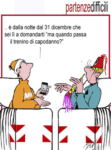 Cartoon: 2015 partenze difficili (medium) by Enzo Maneglia Man tagged cassonettari,man,maneglia,fighillearte,gennaio,2015