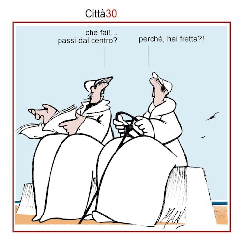 Cartoon: a 30Km (medium) by Enzo Maneglia Man tagged vignetta,umorismo,grafico,spilli,fighillearte,piccolomuseo,fighille,ita