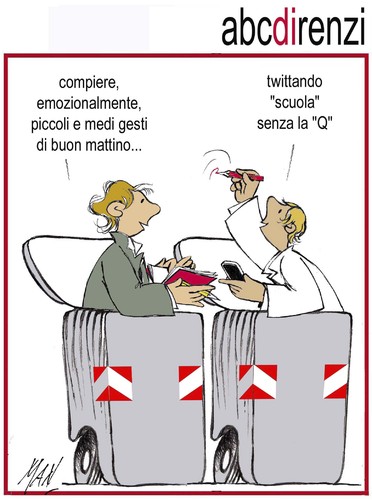 Cartoon: ABC di Renzi (medium) by Enzo Maneglia Man tagged arte,fighille,man,maneglia,cassonettari