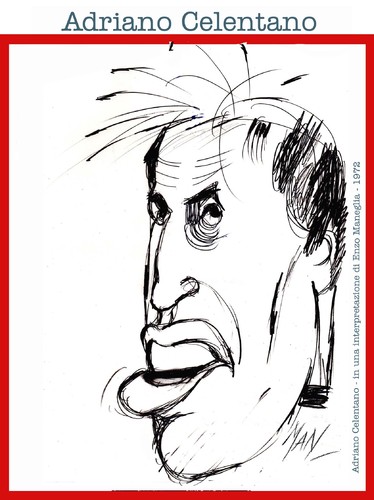 Cartoon: Adriano Celentano (medium) by Enzo Maneglia Man tagged musica