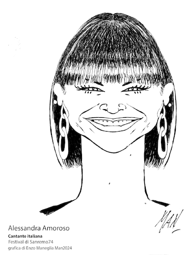 Cartoon: Alessandra Amoroso (medium) by Enzo Maneglia Man tagged caricature,ritratti,cantanti,italiani,74sanremo