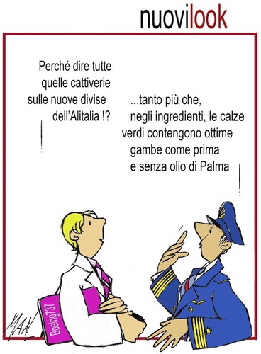 Cartoon: Alitalia look (medium) by Enzo Maneglia Man tagged cassonettari,nuovilook,alitalia,enzo,maneglia,man,fighillearte