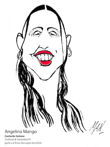 Cartoon: Angelina Mango (medium) by Enzo Maneglia Man tagged caricature,angelina,mango,cantante,sanremo74,2024,ritrtti