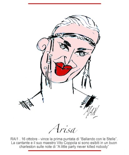 Cartoon: Arisa a Ballando con le Stelle (medium) by Enzo Maneglia Man tagged arisa,cantante,caricatura,ballando,con,le,stelle,rai,sabato,sera,prima,serata