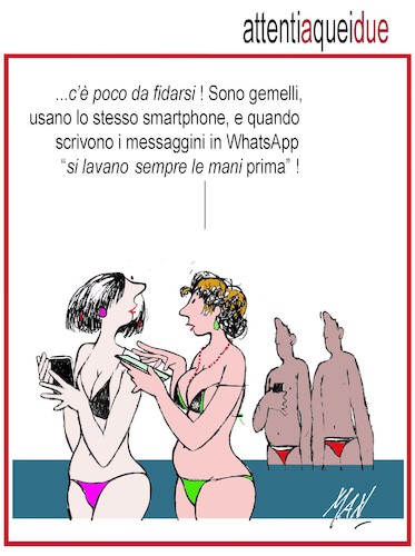 Cartoon: attenti a quei due (medium) by Enzo Maneglia Man tagged vignetta,umorismo,grafico,cassonettari,di,man