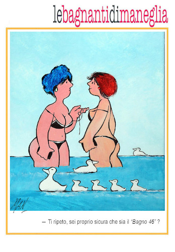 Cartoon: Bagno 46 (medium) by Enzo Maneglia Man tagged vignetta,umorismo,grafica,le,bagnanti,maneglia,man,ariminum,agosto,2017