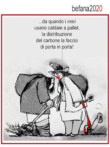 Cartoon: Befana 2.0 (medium) by Enzo Maneglia Man tagged vignetta,umorismo,grafico,befana,2020,epifania,fughillearte,piccolomuseo,di,fighille,it,maneglia,man