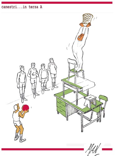 Cartoon: canestri in terza A (medium) by Enzo Maneglia Man tagged sport