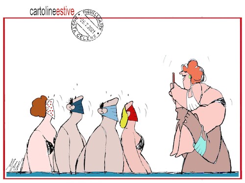 Cartoon: cartoline estive (medium) by Enzo Maneglia Man tagged vignette,umorismo,grafico,fighillearte,piccolomuseo,ita