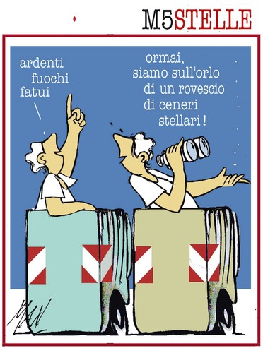 Cartoon: cassenottari e il M5S (medium) by Enzo Maneglia Man tagged man,maneglia,urnecinerarie,gambaro,adele,cassonettari,m5s