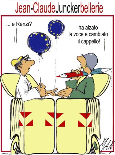 Cartoon: cassonettari in europa (medium) by Enzo Maneglia Man tagged fighillearte,maneglia,man,cassonettari