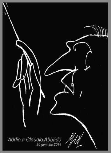 Cartoon: Claudio Abbado (medium) by Enzo Maneglia Man tagged abbado,claudio,caricatura,ritratto,grafica