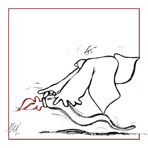 Cartoon: CORONA VIRUS VIGLIACCO (medium) by Enzo Maneglia Man tagged franco,ruinetti,corona,virus,vigliacco,fighillearte,piccolomuseo,di,fighielle,it,illustrazione,man