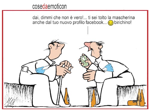 Cartoon: cose da emoticon (medium) by Enzo Maneglia Man tagged vignette,umorismo,grafico,by,enzo,maneglia,in,tempo,di,pandemia,per,fighillearte,piccolomuseo,fighille,ita