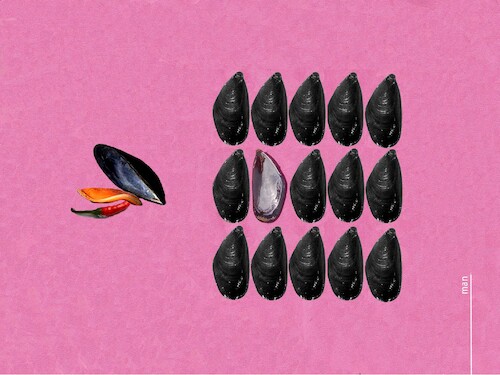 Cartoon: cozze arrabiate (medium) by Enzo Maneglia Man tagged cucina,frutti,di,mare,ricette,grafica,illustrazioni