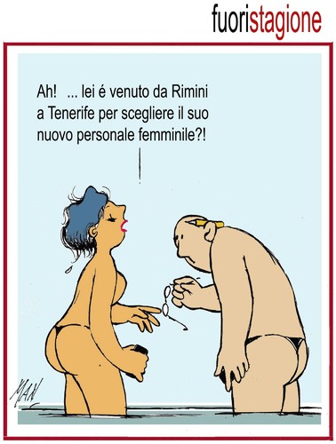 Cartoon: da Tenerife (medium) by Enzo Maneglia Man tagged cassonettari,man,maneglia,fighillearte