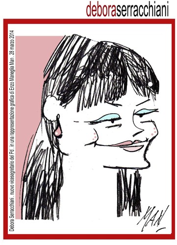 Cartoon: Debora Seracchiani (medium) by Enzo Maneglia Man tagged maneglia,pd,seracchiani,debora,caricatura,man