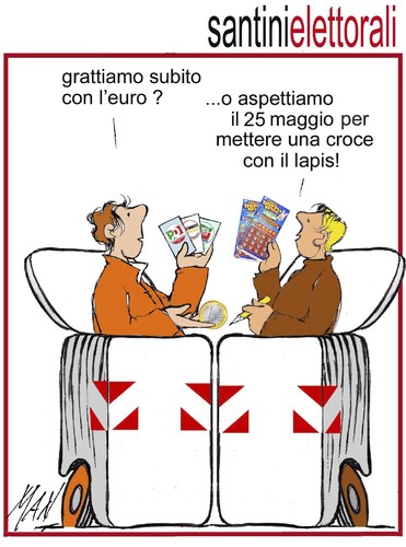 Cartoon: elezioni Europee (medium) by Enzo Maneglia Man tagged cassonettari,man,santini,elettorali,fighillearte,maneglia