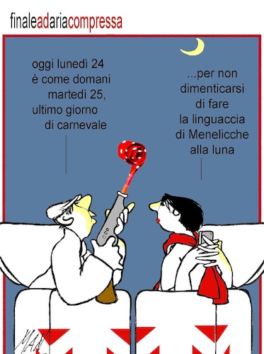 Cartoon: Finale ad aria compressa (medium) by Enzo Maneglia Man tagged vignette,umorismo,grafico,carnevale,spilli,di,man,maneglia,fighillearte,piccolomuseo,fighille,it
