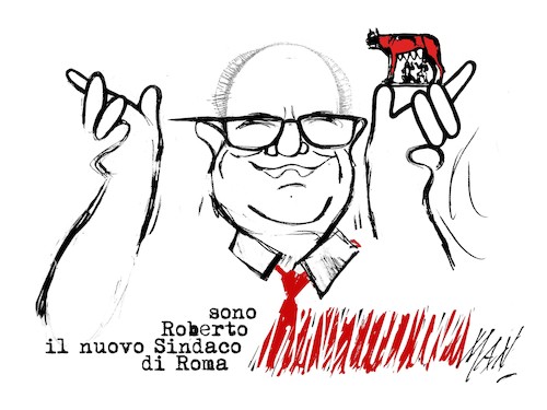 Cartoon: Gualtieri sindaco di Roma 2021 (medium) by Enzo Maneglia Man tagged caricatura,ritratto,di,gaultieri,sindaco,roma,nuovo,dal,2021