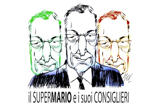 Cartoon: I Draghi di Man (medium) by Enzo Maneglia Man tagged mario,draghi,super,personaggi,caricature,grafica,satirica,by,man,maneglia,enzo,per,fighullearte,piccolomuseo,ita