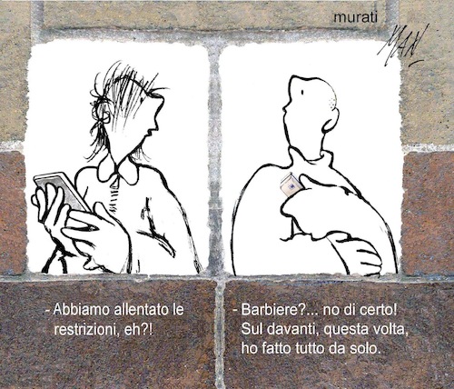 Cartoon: i murati (medium) by Enzo Maneglia Man tagged vignette,umorismo,grafico,in,fase,coronavirus,grafica,man,maneglia,fighillearte,piccolomuseo,di,fighille,it