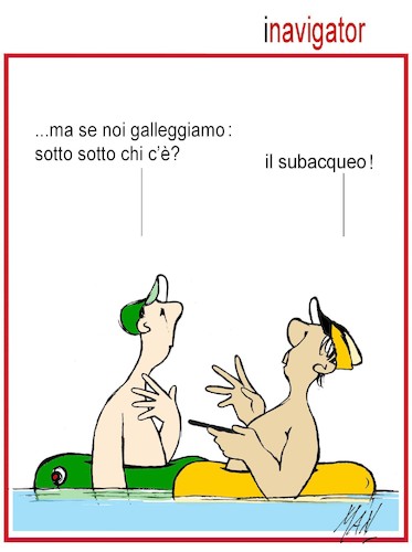 Cartoon: i navigator (medium) by Enzo Maneglia Man tagged vignette,umorismo,grafico,satira,di,man,navigator,fighillearte,piccolomuseo,maneglia