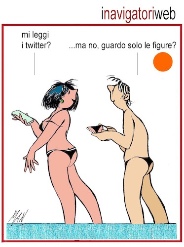 Cartoon: i navigatori del web (medium) by Enzo Maneglia Man tagged vignette,mare,umorismo,grafico,estate,vacanze,maneglia,man,fighillearte,piccolomuseo,fighille