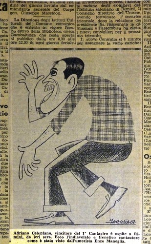 Cartoon: il molleggiato (medium) by Enzo Maneglia Man tagged 1962,molleggiato,celentano,adriano,cantante