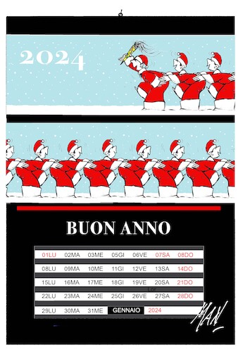 Cartoon: il trenino di capodanno (medium) by Enzo Maneglia Man tagged eventi,capodanno,fine,anno,2023