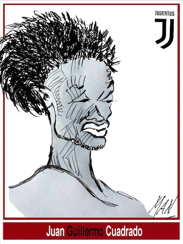 Cartoon: Juan Guillermo Cuadrado (medium) by Enzo Maneglia Man tagged calciatori,cuadrado,caricatura,juventus,ritratti,rappresentazioni,grafiche,umorismo,di,man,enzo,maneglia