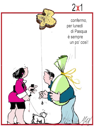 Cartoon: Lunedi di Pasqua (medium) by Enzo Maneglia Man tagged vignette,umorismo,grafico,spilli,fighillearte,man,maneglia