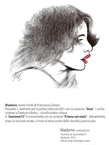 Madama Cantautrice By Enzo Maneglia Man Famous People Cartoon Toonpool