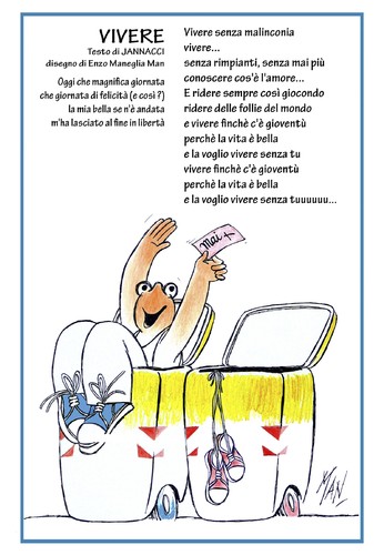Cartoon: man e mane per JANNACCI (medium) by Enzo Maneglia Man tagged man,mane,jannacci,mostra,luglio,rimini,2016